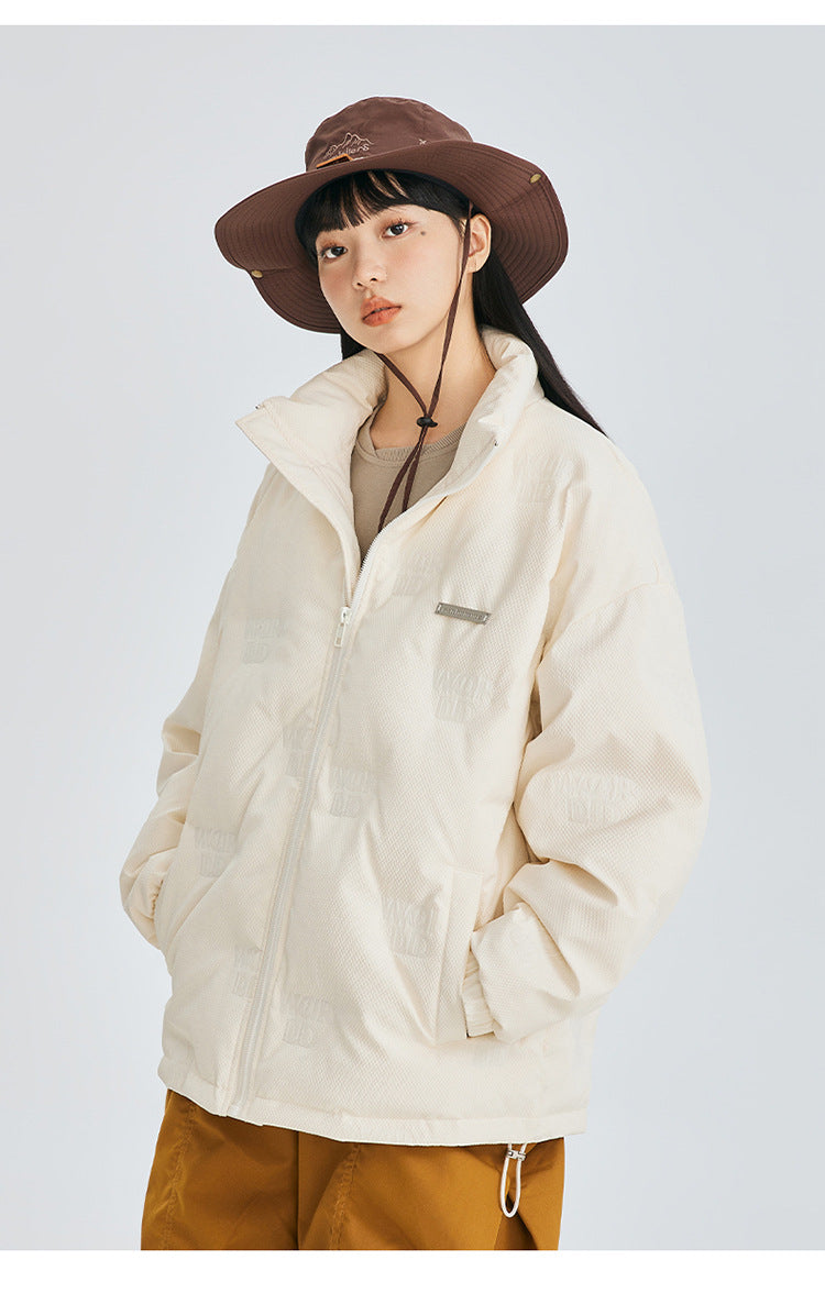 Minimal Stand Collar Down Puffer Jacket