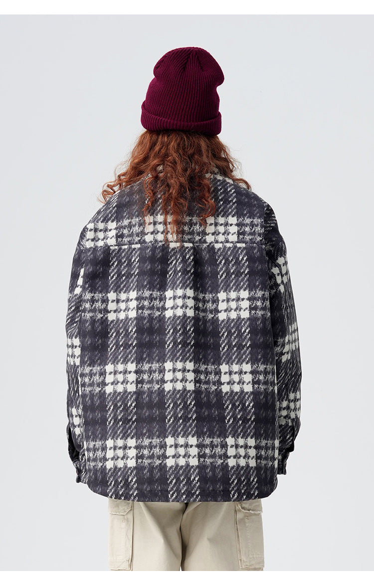 Plaid Down Puffer Shirt Jacket