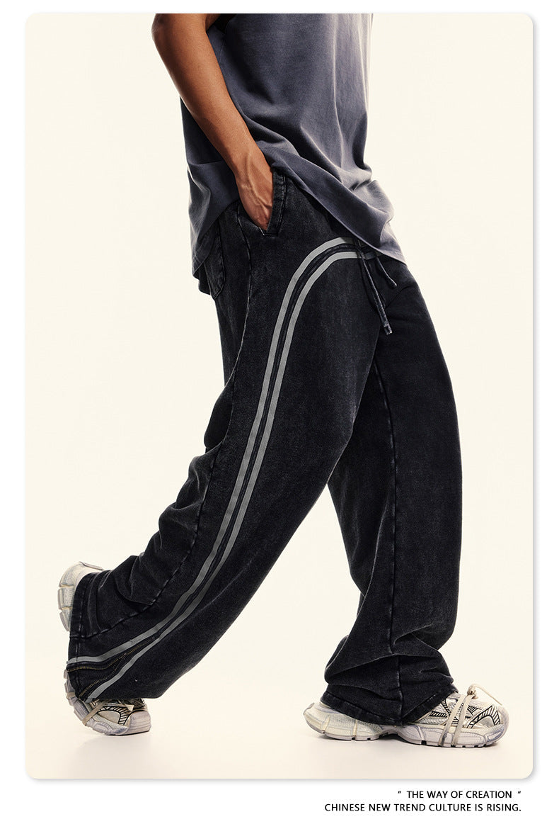Men's Side-Stripe Track Pants | Premium Loose-Fit Series
