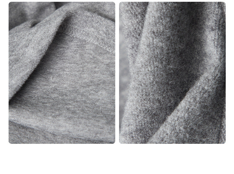 Close-up fabric detail displaying jersey knit texture and stitching quality