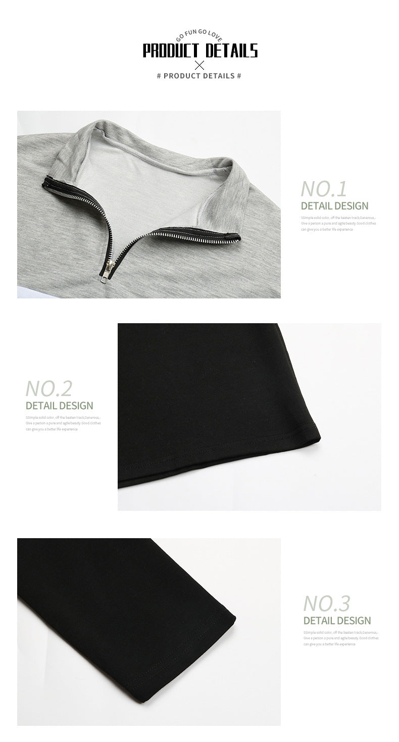 Three detail design images showing zipper and fabric construction