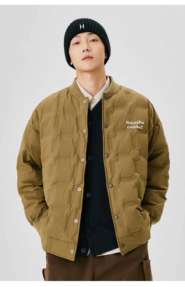 Chaqueta bomber acolchada de plumón estilo universitario