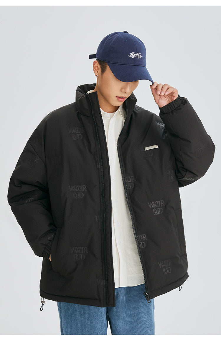 Minimal Stand Collar Down Puffer Jacket