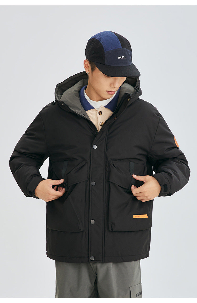 Patch Badge Down Puffer Coat