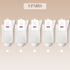 Five pairs of pure white ribbed cotton socks with matching product tags and indicators
