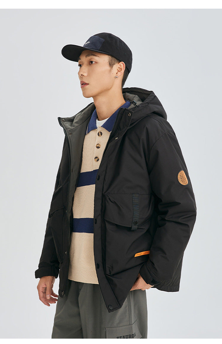 Patch Badge Down Puffer Coat