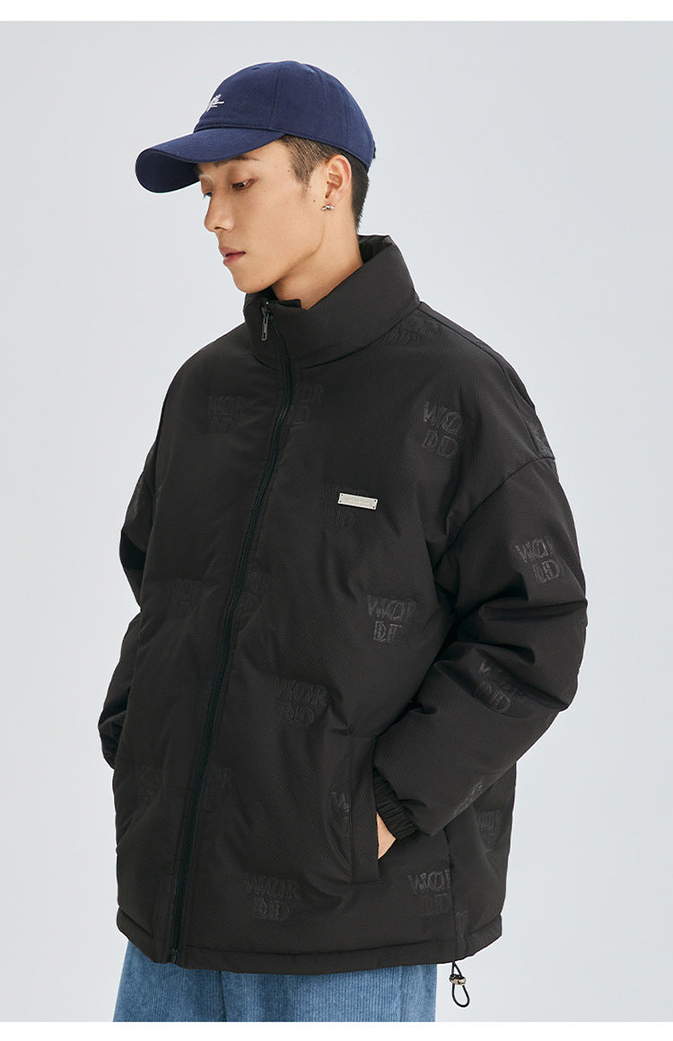 Minimal Stand Collar Down Puffer Jacket