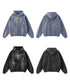 Product layout showing gray and black versions of cross graphic hoodie, front and back views