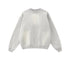 Light gray crewneck sweatshirt with subtle wash effect, ribbed collar and cuffs, oversized silhouette, minimalist design, white background