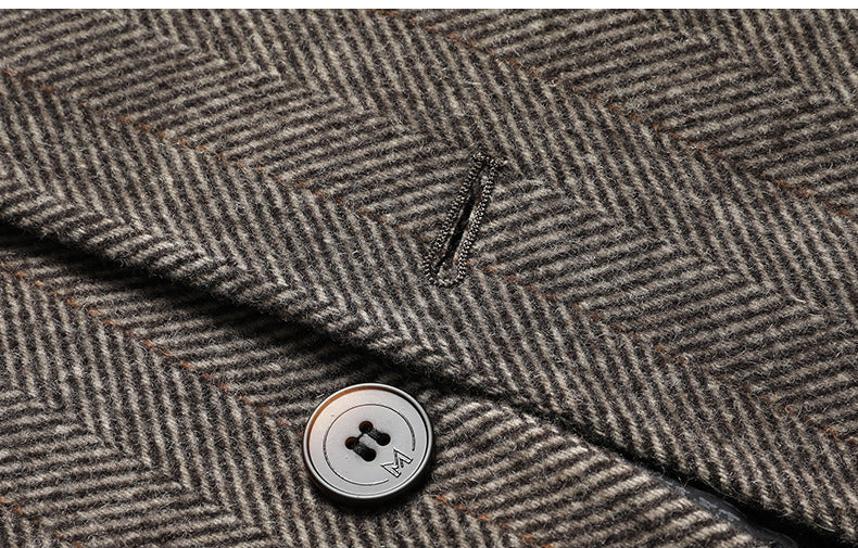 Blazer de lana con relleno de plumas para hombre | Chaqueta de negocios de invierno