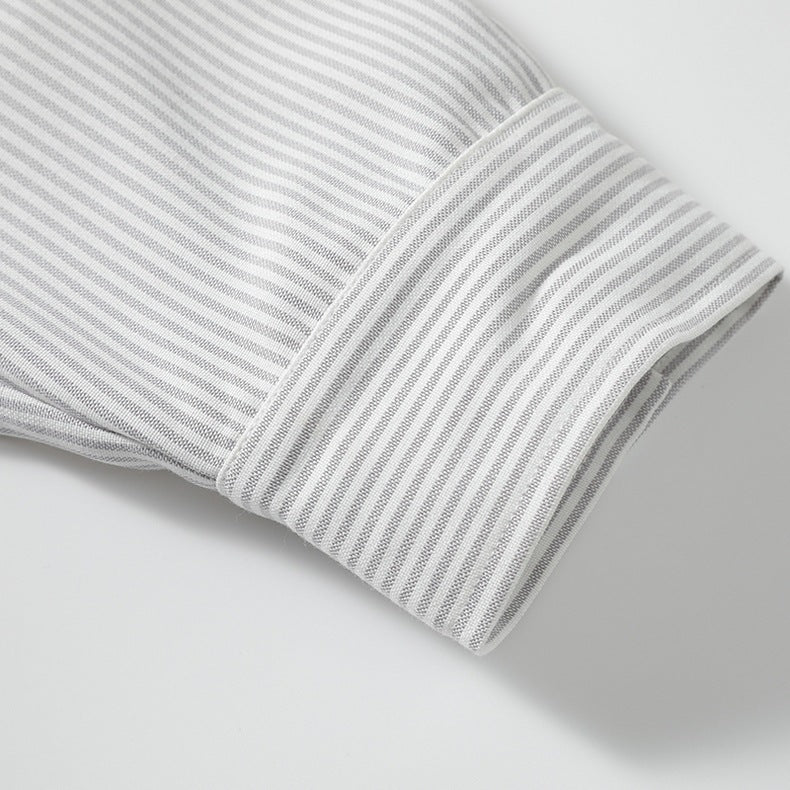 Mens Striped Button Down Shirt Relaxed Long Sleeve Top