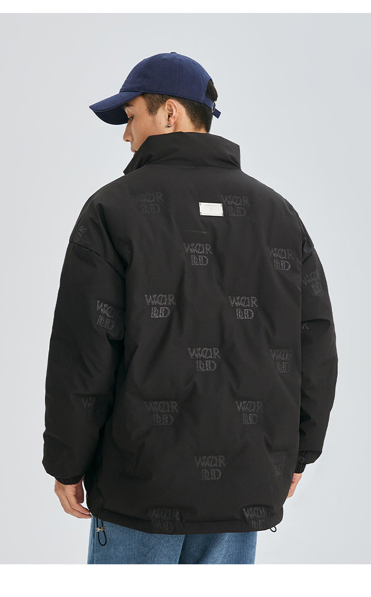 Minimal Stand Collar Down Puffer Jacket