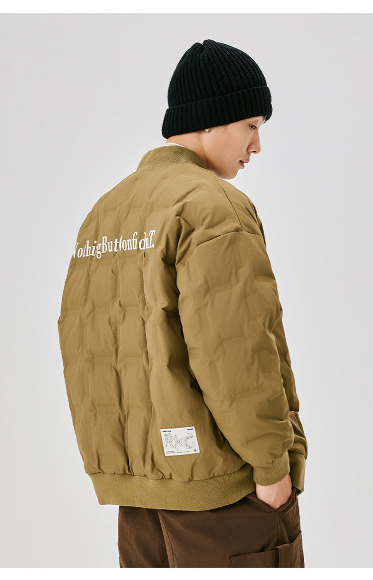 Chaqueta bomber acolchada de plumón estilo universitario