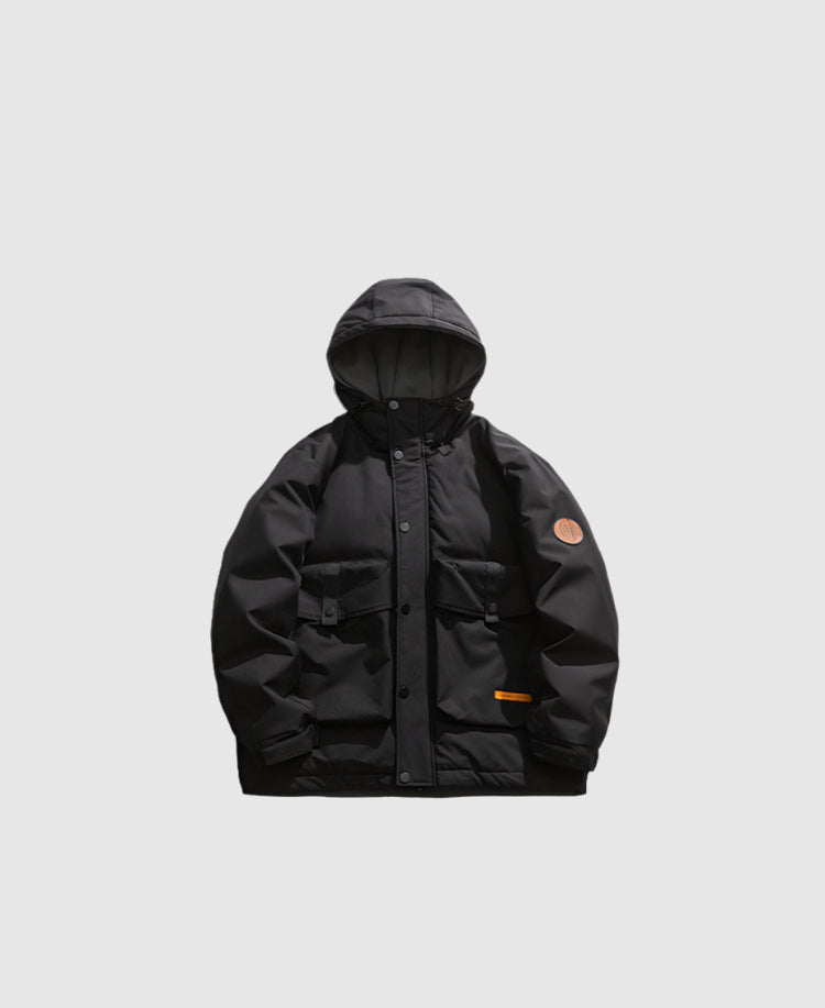 Patch Badge Down Puffer Coat