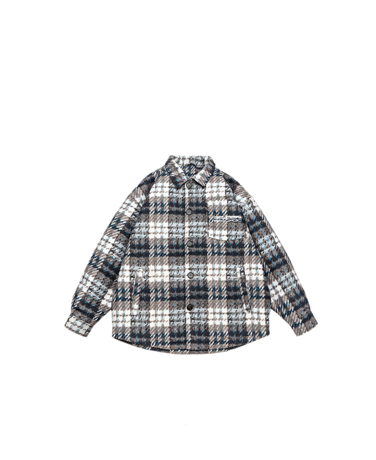 Plaid Down Puffer Shirt Jacket