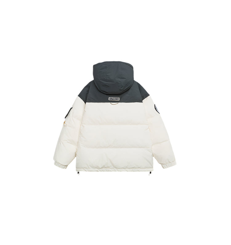 Mountain Logo Two-Tone Puffer Jacket