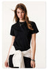 Black t-shirt with white wrap