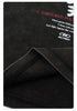 Close-up of the soft, textured black fabric with visible stitching, highlighting the T-shirt’s quality material