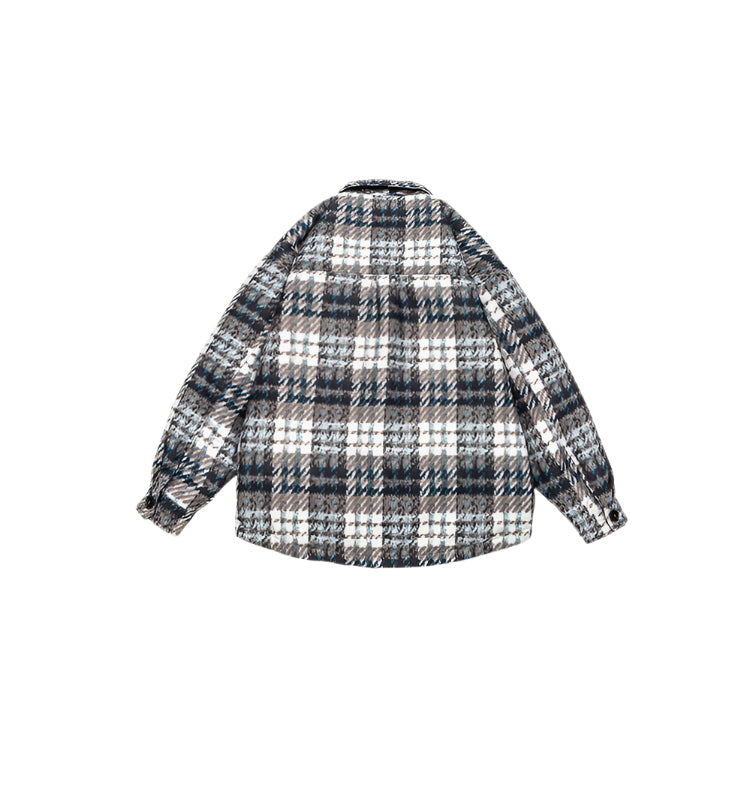 Plaid Down Puffer Shirt Jacket