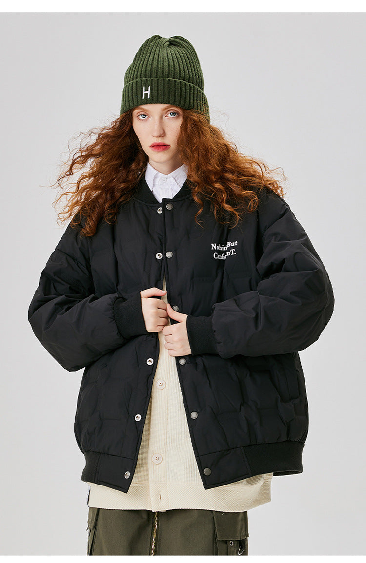 Chaqueta bomber acolchada de plumón estilo universitario