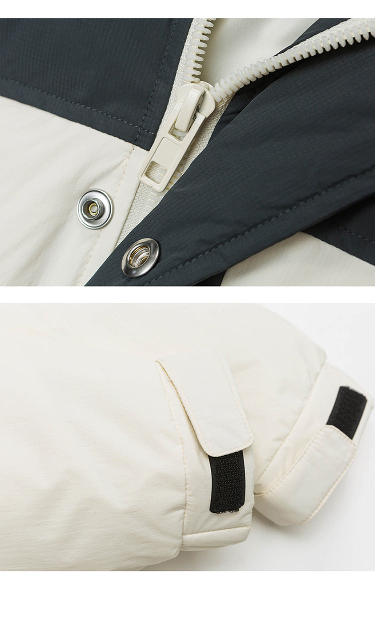 Mountain Logo Two-Tone Puffer Jacket