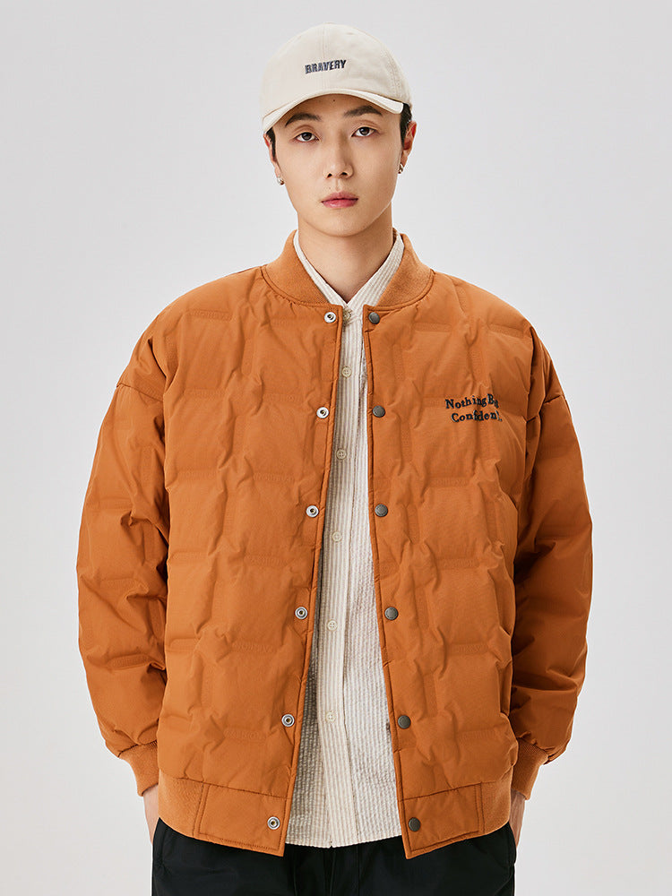 Chaqueta bomber acolchada de plumón estilo universitario