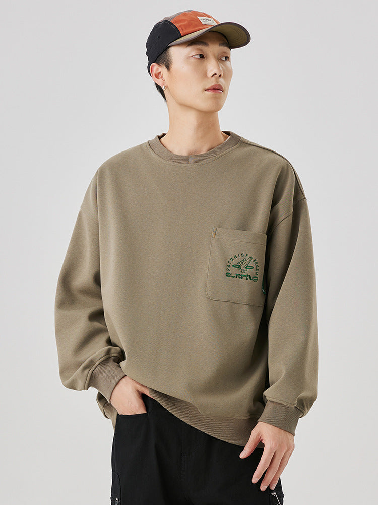 Pocket Logo Cotton Blend Sweatshirt