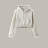 Heather Grey Cropped Hoodie – Cozy Casual Sweatshirt – A light grey cropped hoodie featuring soft fabric, a drawstring hood, and a front pouch pocket