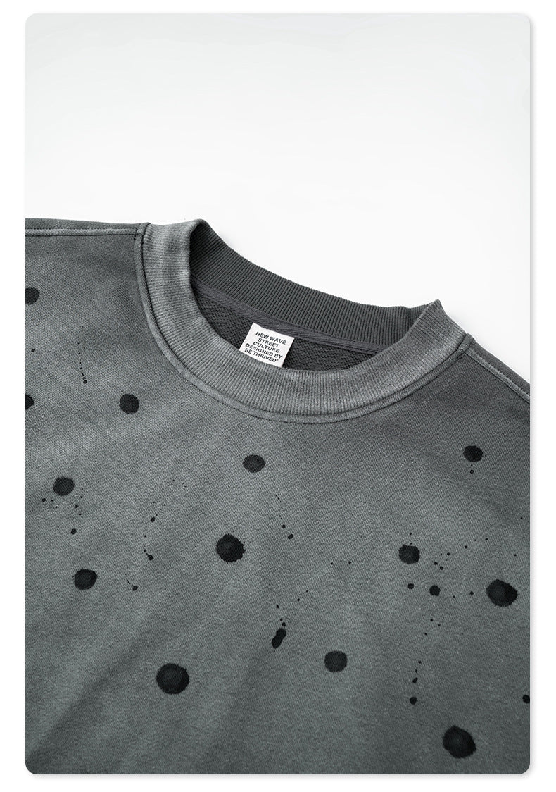 Distressed Dot Cotton Sweatshirt