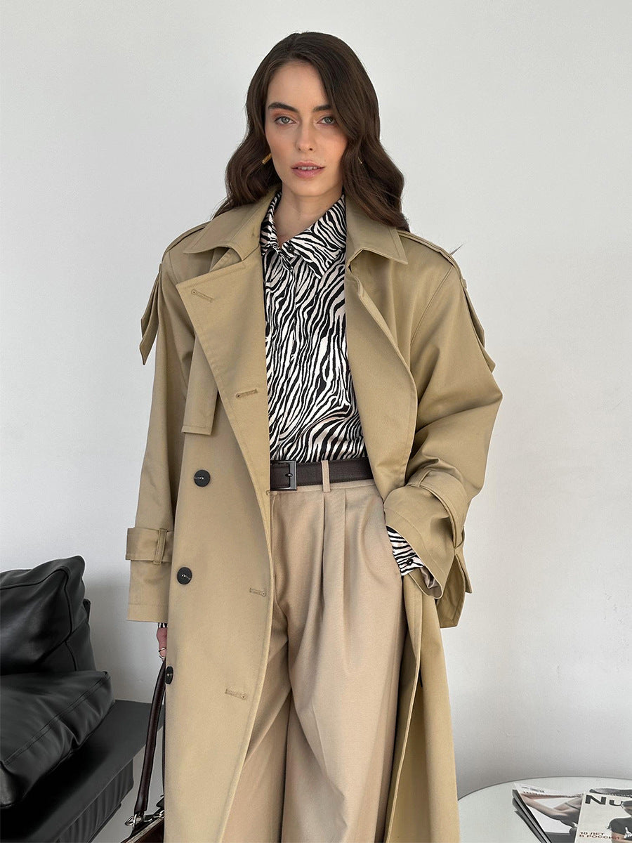 Classic British Double-Breasted Women's Trench Coat