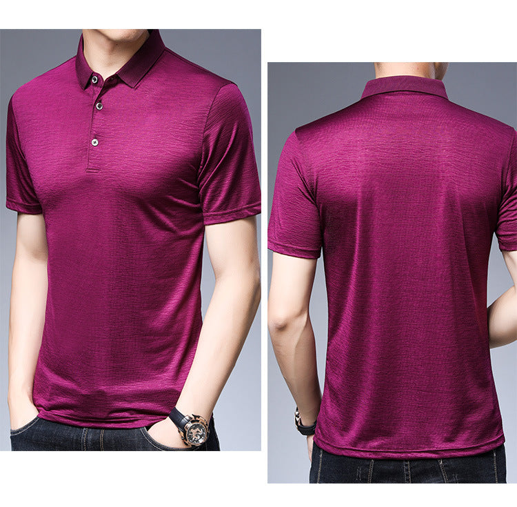 Men's Mulberry Silk Polo Shirt | Luxury Ice Silk Summer Polo