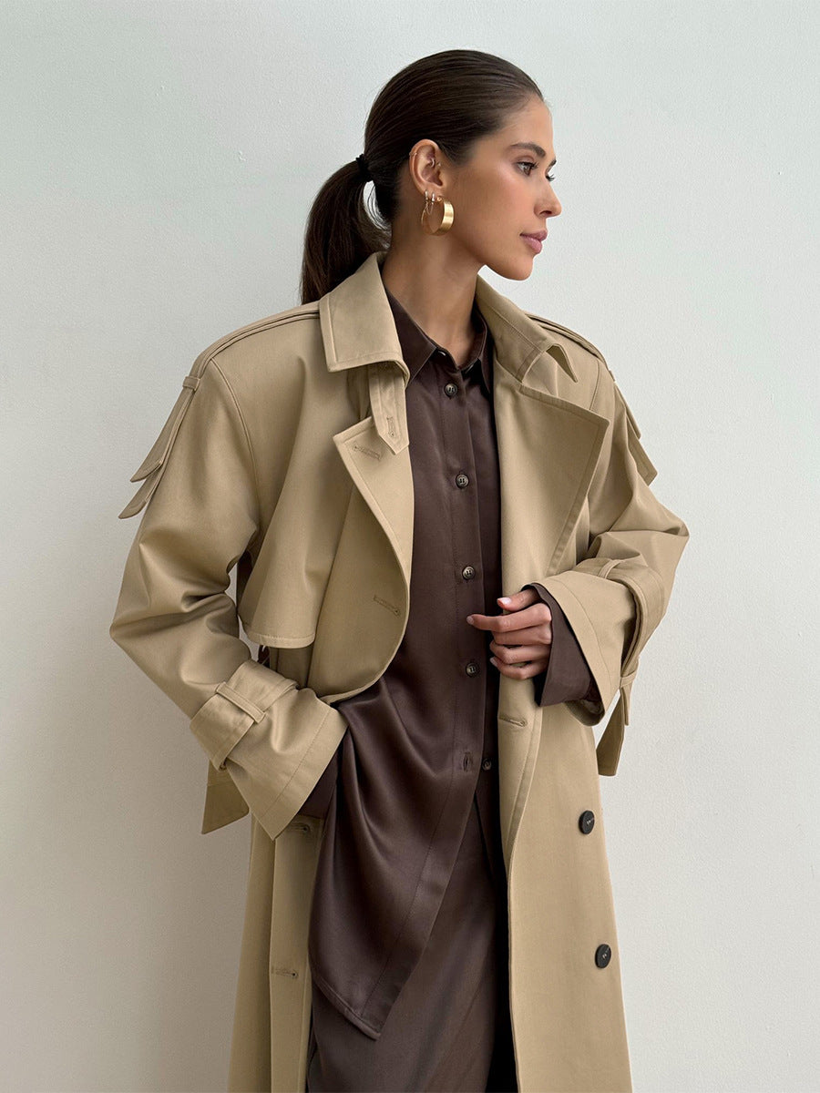 Classic British Double-Breasted Women's Trench Coat