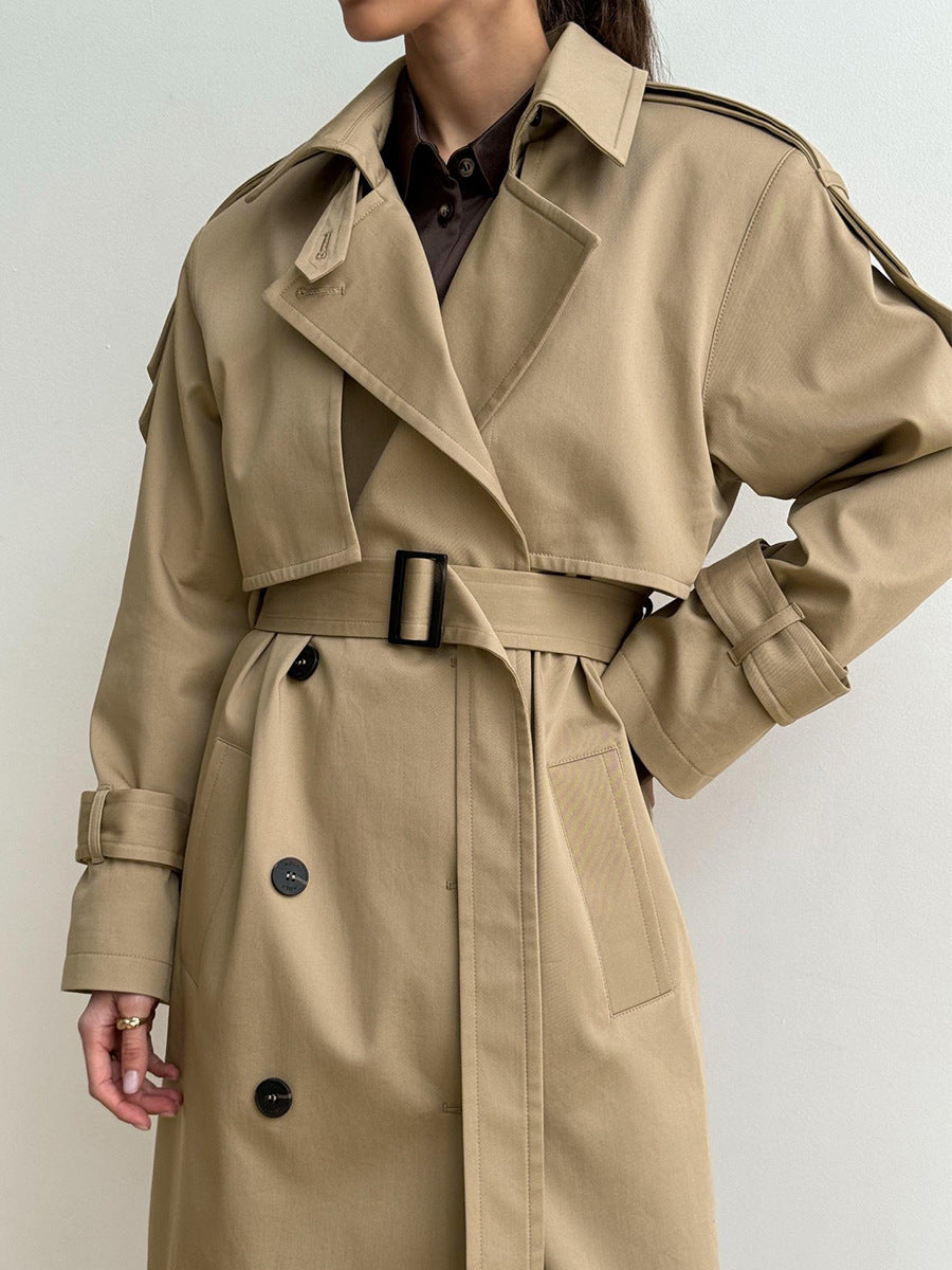 Classic British Double-Breasted Women's Trench Coat