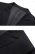 Detail shots of black blazer showing collar construction, satin lining and lapel details with precise stitching