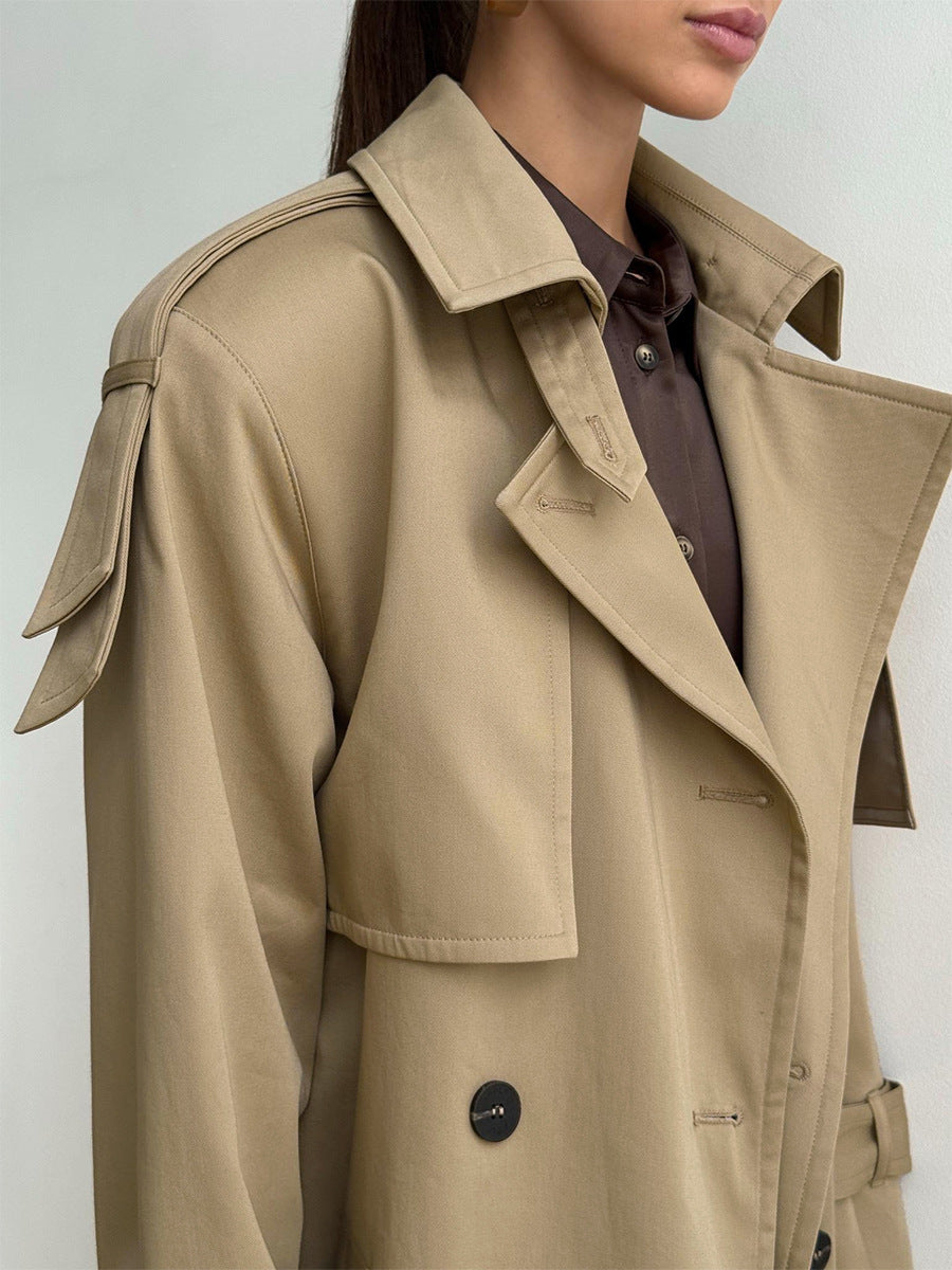 Classic British Double-Breasted Women's Trench Coat