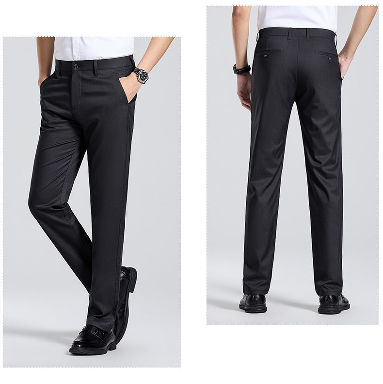 Men's Natural Mulberry Silk Tailored Pants | Luxurious Wrinkle-Free Trousers