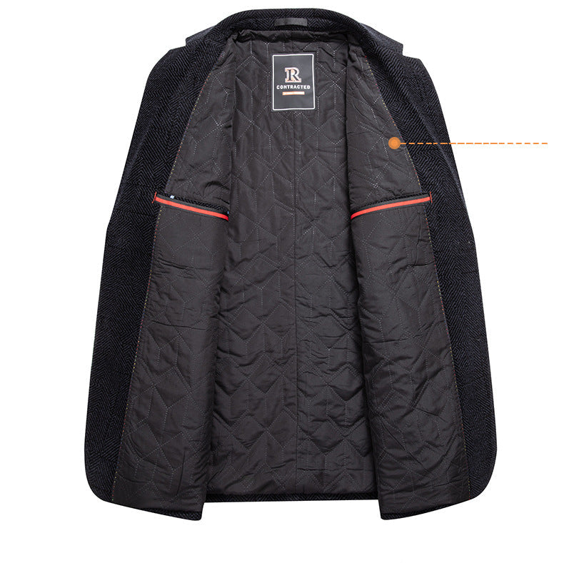 Blazer de lana acolchada de primera calidad para hombre | Chaqueta de invierno de corte ajustado