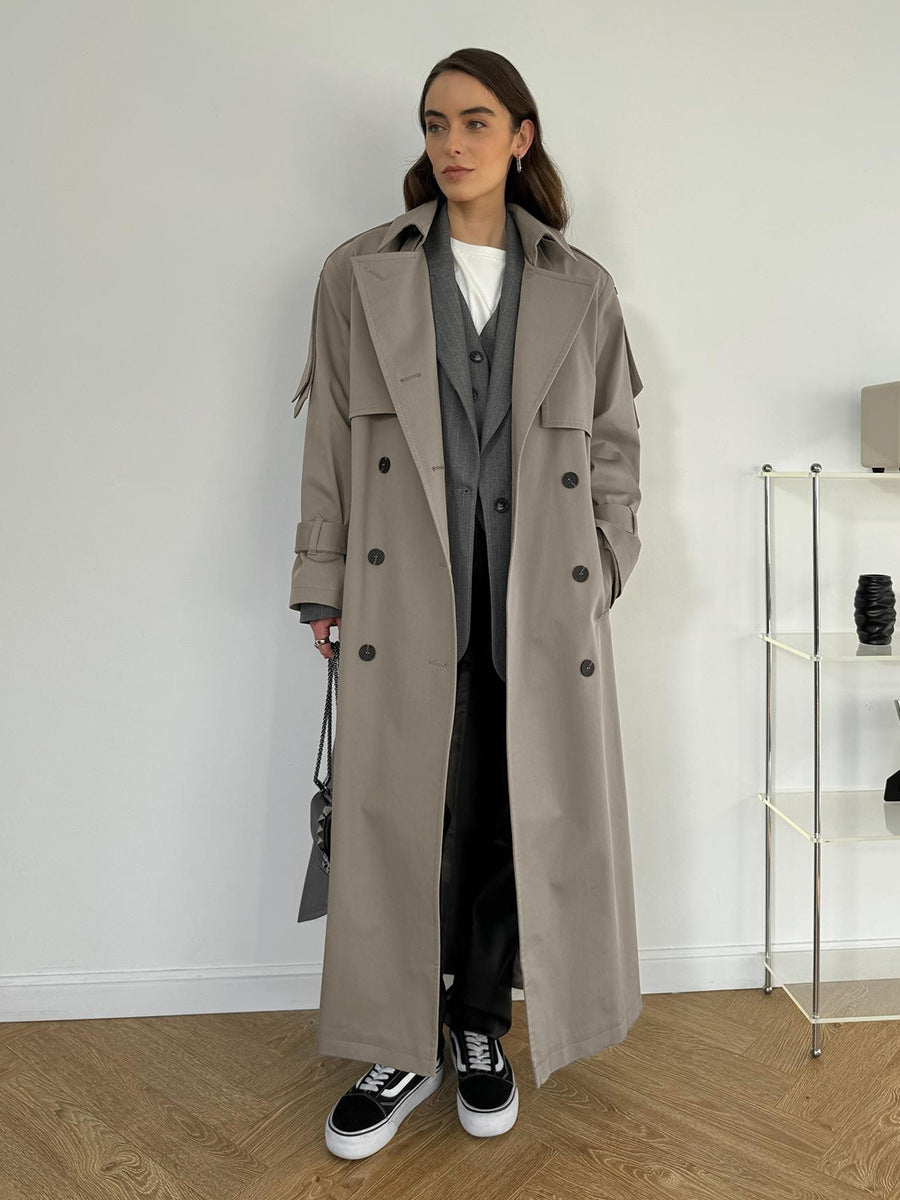 Classic British Double-Breasted Women's Trench Coat