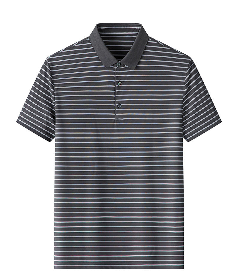 Men's Striped Polo Shirt | Modal Cooling Summer Shirt