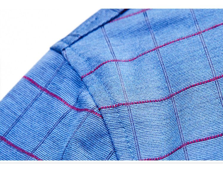 Men's Mulberry Silk Blend Summer Polo | Grid-Tech Pattern