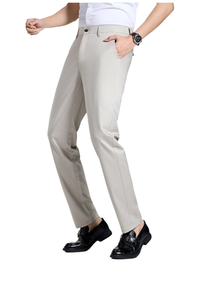 Men's Natural Mulberry Silk Tailored Pants | Luxurious Wrinkle-Free Trousers