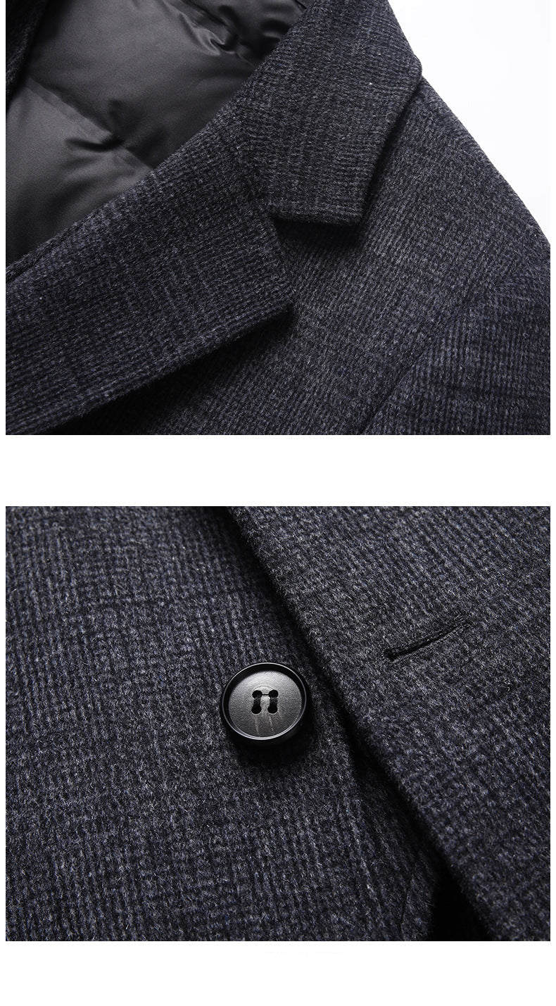 Abrigo de lana para hombre con forro de plumón desmontable | Colección Premium de invierno