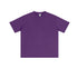 Deep purple oversized t-shirt with classic crew neckline, short sleeves and relaxed cut, featuring minimalist design and white tag at collar
