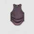 Grape purple sleeveless top with side ruching detail, flat product shot