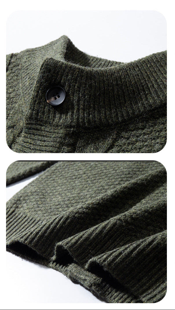 Men's Premium Cable-Knit Cardigan | High-End Fashion Collection