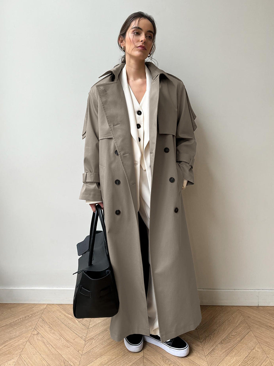Classic British Double-Breasted Women's Trench Coat