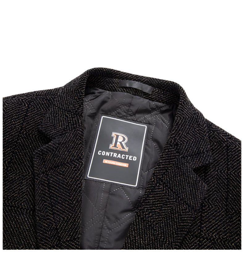 Blazer de lana acolchada de primera calidad para hombre | Chaqueta de invierno de corte ajustado