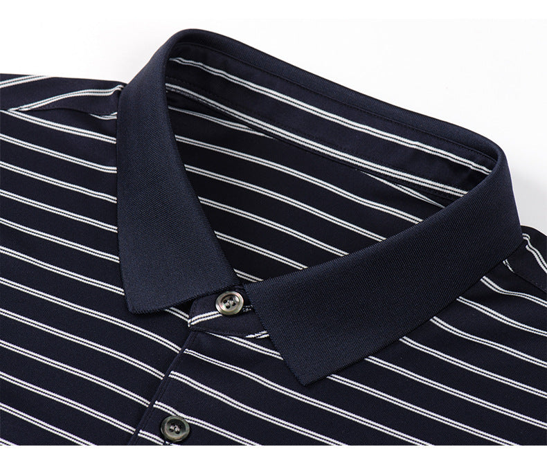 Men's Striped Polo Shirt | Modal Cooling Summer Shirt
