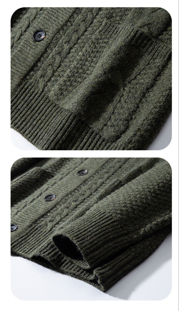 Men's Premium Cable-Knit Cardigan | High-End Fashion Collection
