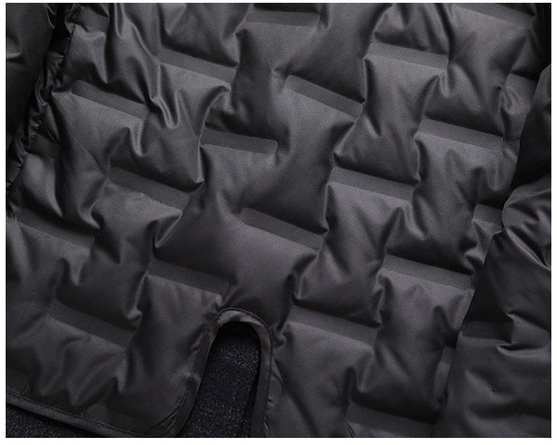 Close-up of the quilted lining's stitching pattern